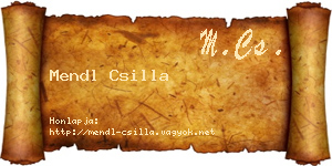 Mendl Csilla névjegykártya
